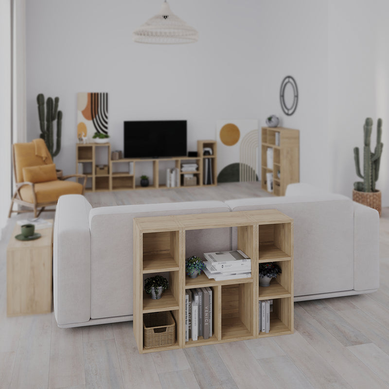 Combayn Big Low Standing Bookcase – detail view – modular living room bookcase – Decortie