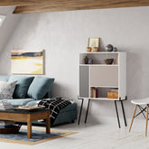 Tatti Modern Desk Multipurpose With Storage – White - Mocha Grey - Anthracite Grey