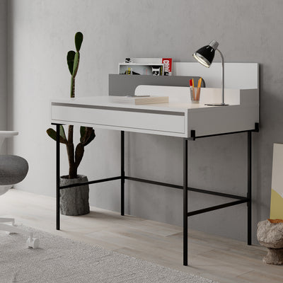 Leila Modern Desk Multipurpose Study Modern Desk Width 110cm in Anthracite,White