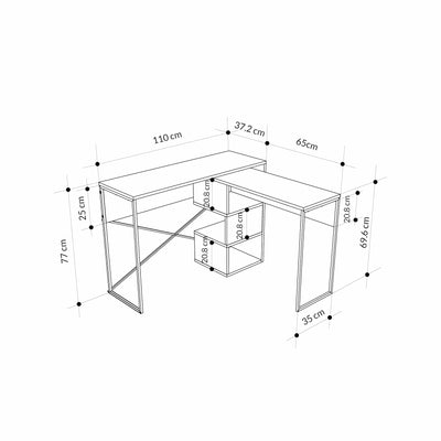 Badau Multi Purpose Working Table – Modern 2-in-1 Desk with Storage for Home Office or Study - view 16