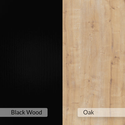 Model 4 Working Table with 1 Square Shelf - Oak - Black Wood – Default Title