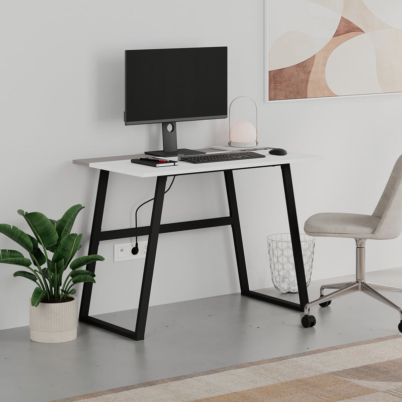 Kemre Study Desk – detail view – modern compact home office desk – Decortie