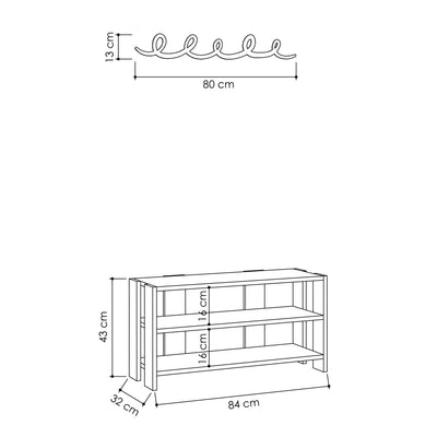 Tono Modern Shoe Rack With Hanger - Decortie
