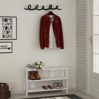 Tono Modern Shoe Rack With Hanger in White