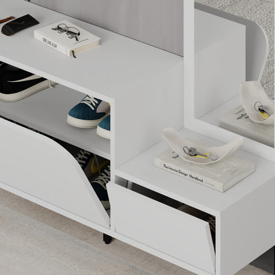 Mila Shoe Cabinet & Hanger Set – 3-in-1 Hallway Unit with Mirror - view 6
