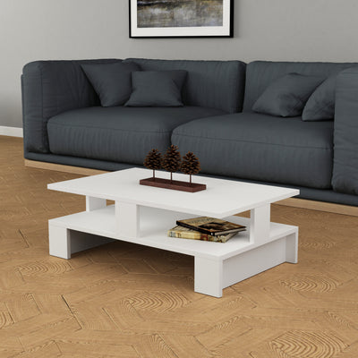 Mansu Modern Coffee Table Multipurpose H 27.5cm in White
