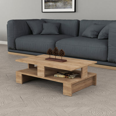 Mansu Modern Coffee Table Multipurpose H 27.5cm in Oak