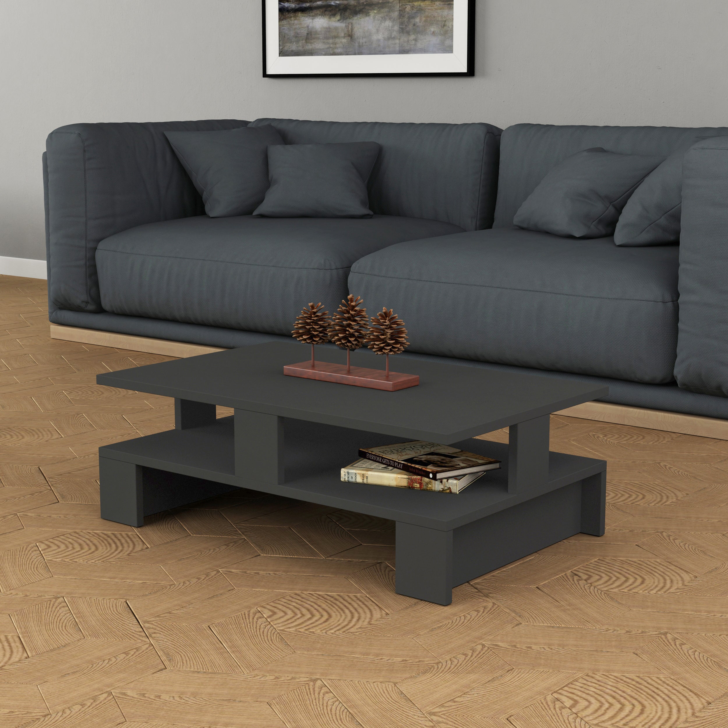 Mansu Modern Coffee Table Multipurpose H 27.5cm - Decortie