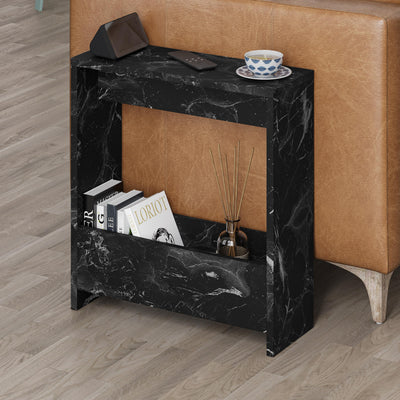 Simpi Side Table with Magazine Rack – Compact Modern End Table for Small Spaces in Lotus
