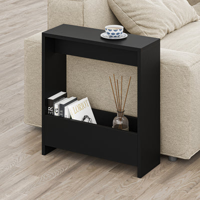 Simpi Side Table with Magazine Rack – Compact Modern End Table for Small Spaces in Black Bute