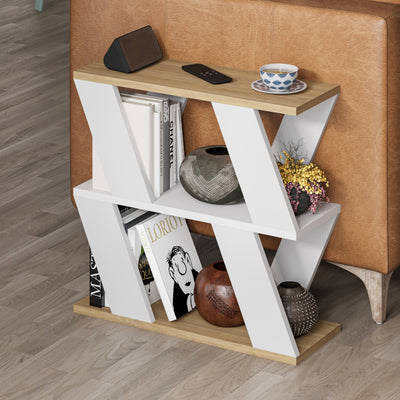 Lazena Coffee Table – Compact Modern Side Table in Sapphire Oak,White