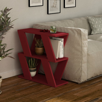 Lazena Coffee Table – Compact Modern Side Table in Burgundy