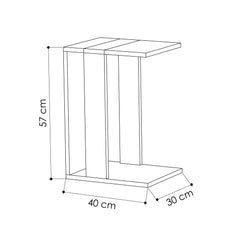 Zetti Modern C Shape Table Multipurpose H 57cm