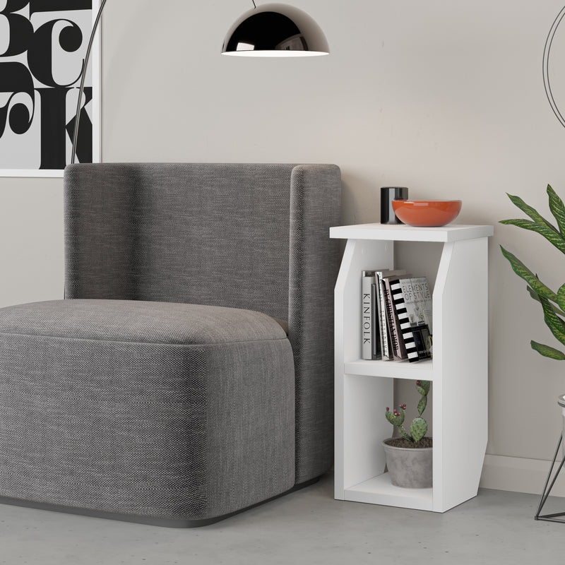 Tena Modern Side Table in White