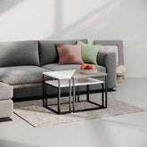 Ohlady Modern Coffee Table Multipurpose H 41.8cm – Light Mocha,White