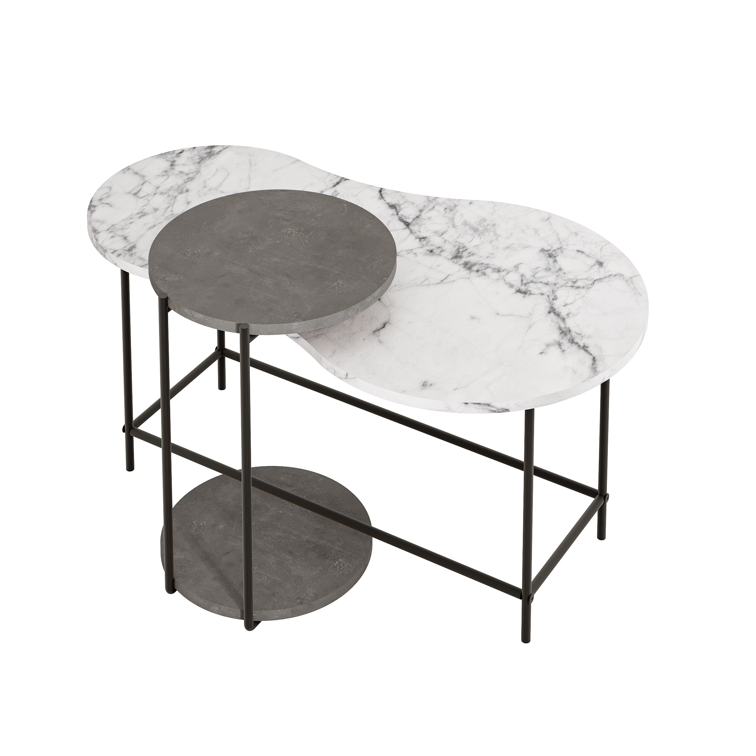 Cuddle Coffee Table - Modern 2-piece Nested Set - Additional Image 1