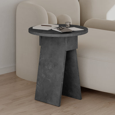 Chen Side Table – Modern Round Accent Table for Living Room, Bedroom or Entryway in Retro Grey