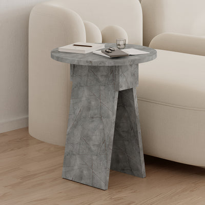 Chen Side Table – Modern Round Accent Table for Living Room, Bedroom or Entryway in Lagina