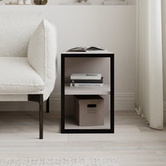Echo Side Table Single – Modern Sofa Side Table with Shelves – Light Mocha