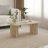 Sam Modern Radius Coffee Table - 60x100 cm in Travertine