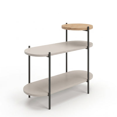 Somo 3-Tier Display Side Table – Sandstone,Sapphire Oak