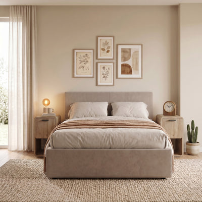 Rovel Bedside Table Natural Oak with Storage - view 2