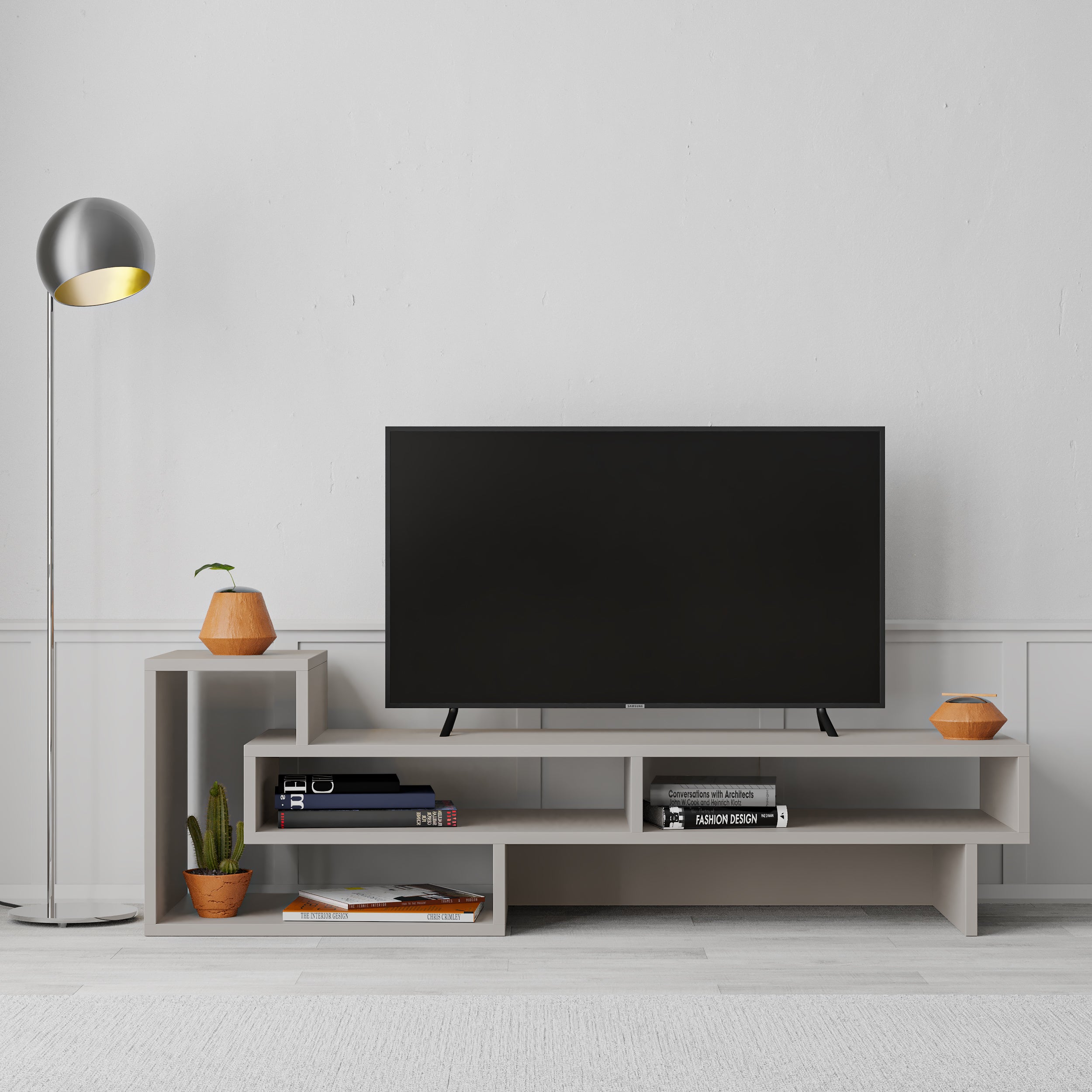 View details for Tetra Modern TV Stand Multimedia Centre TV Unit With Shelves 136.5cm Tetra Modern TV Stand Multimedia Centre TV Unit With Shelves 136.5cm