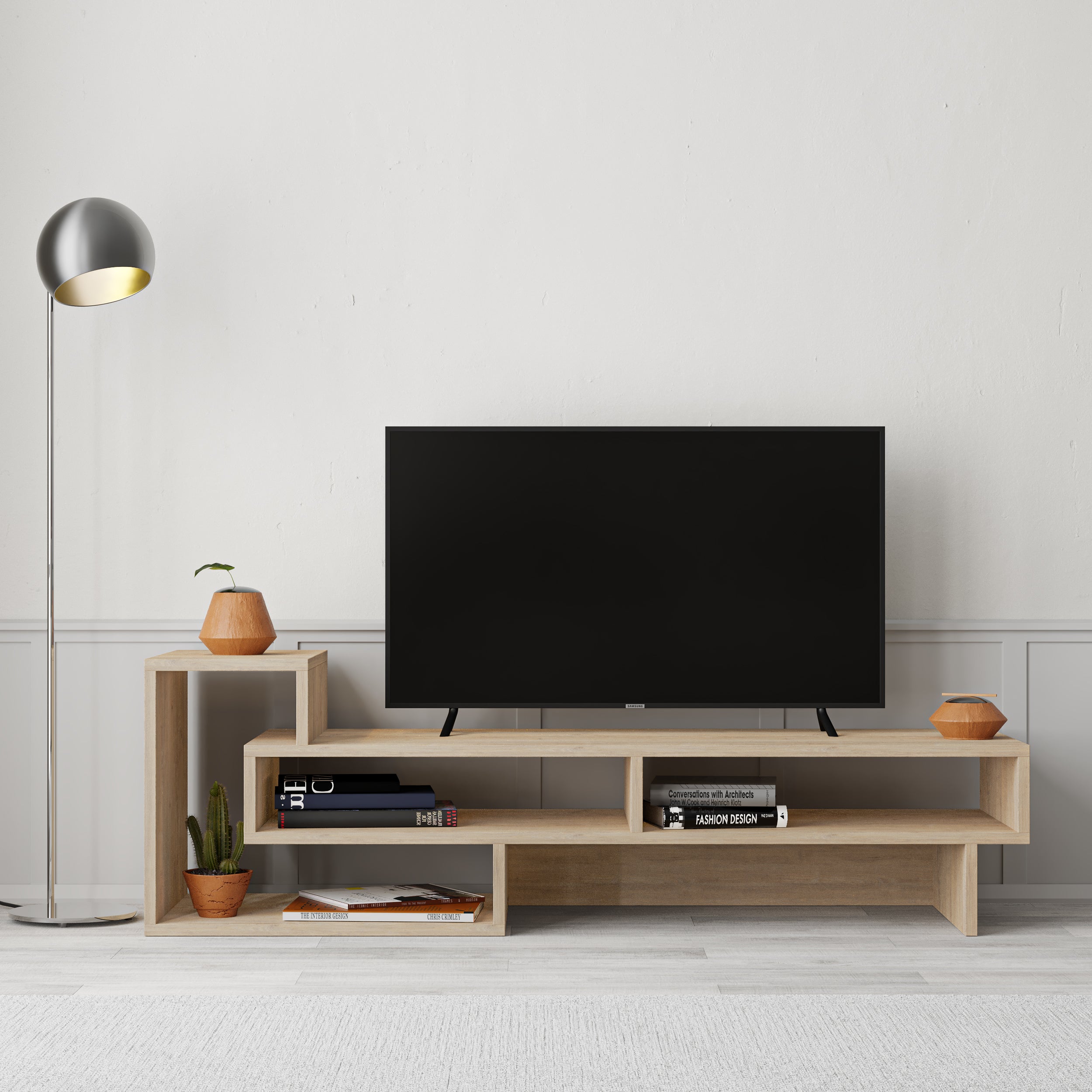 View details for Tetra Modern TV Stand Multimedia Centre TV Unit With Shelves 136.5cm Tetra Modern TV Stand Multimedia Centre TV Unit With Shelves 136.5cm