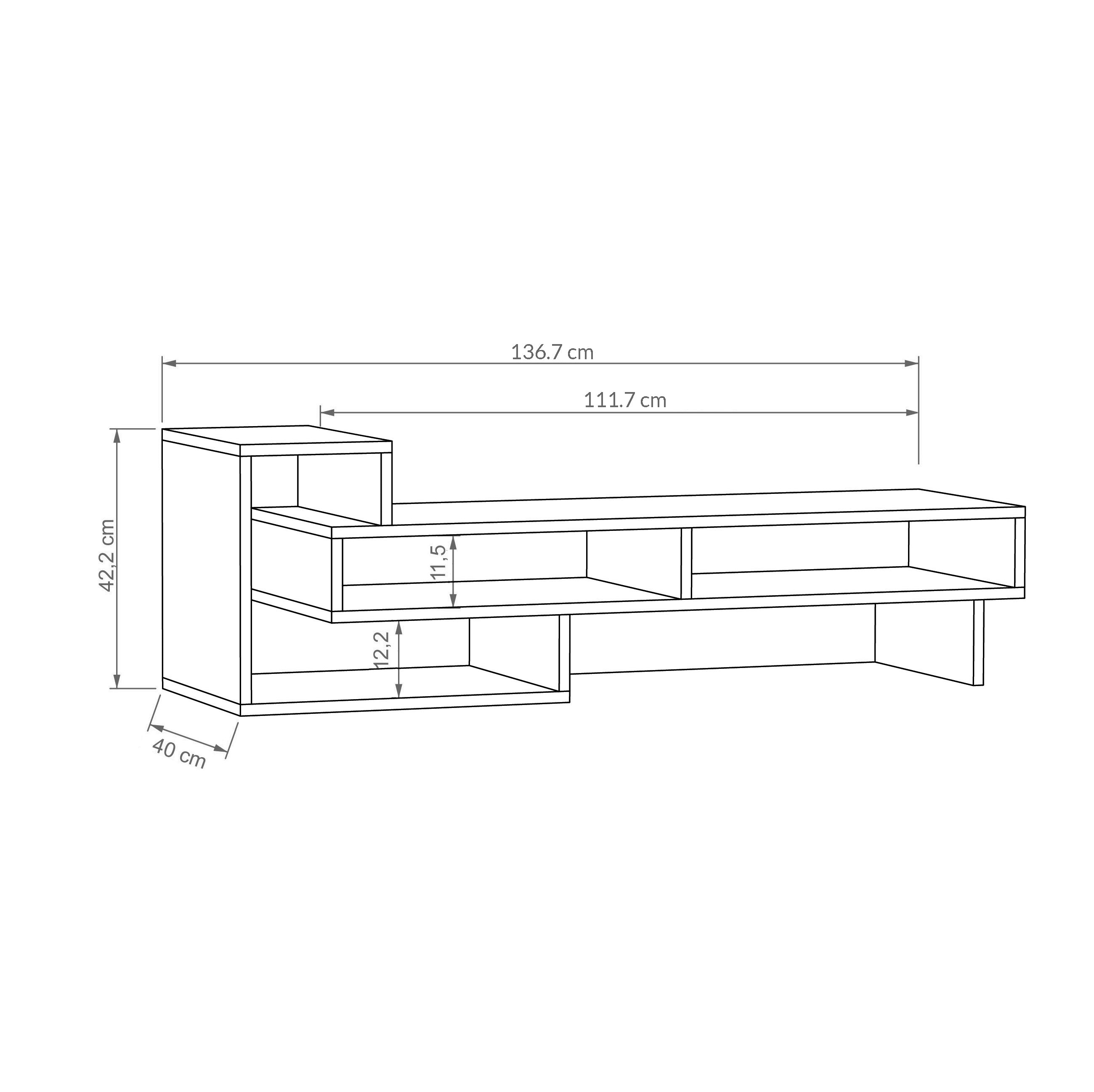 View details for Tetra Modern TV Stand Multimedia Centre TV Unit With Shelves 136.5cm Tetra Modern TV Stand Multimedia Centre TV Unit With Shelves 136.5cm