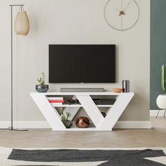 Pipralla Modern TV Stand Multimedia Centre TV Unit With Shelves 110cm