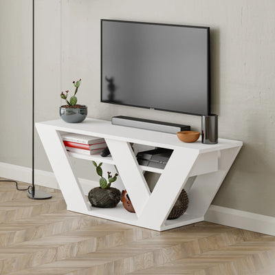 Pipralla Modern TV Stand 110 cm in White