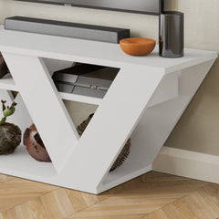 Pipralla Modern TV Stand Multimedia Centre TV Unit With Shelves 110cm