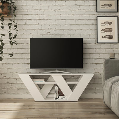 Pipralla Modern TV Stand Multimedia Centre TV Unit With Shelves 110cm