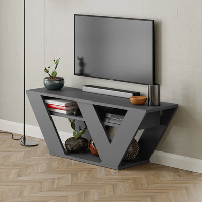 Pipralla Modern TV Stand Multimedia Centre TV Unit With Shelves 110cm