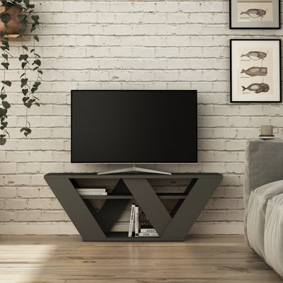 Pipralla Modern TV Stand Multimedia Centre TV Unit With Shelves 110cm