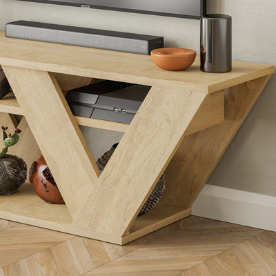 Pipralla Modern TV Stand Multimedia Centre TV Unit With Shelves 110cm