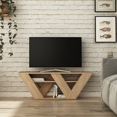 Pipralla Modern TV Stand Multimedia Centre TV Unit With Shelves 110cm