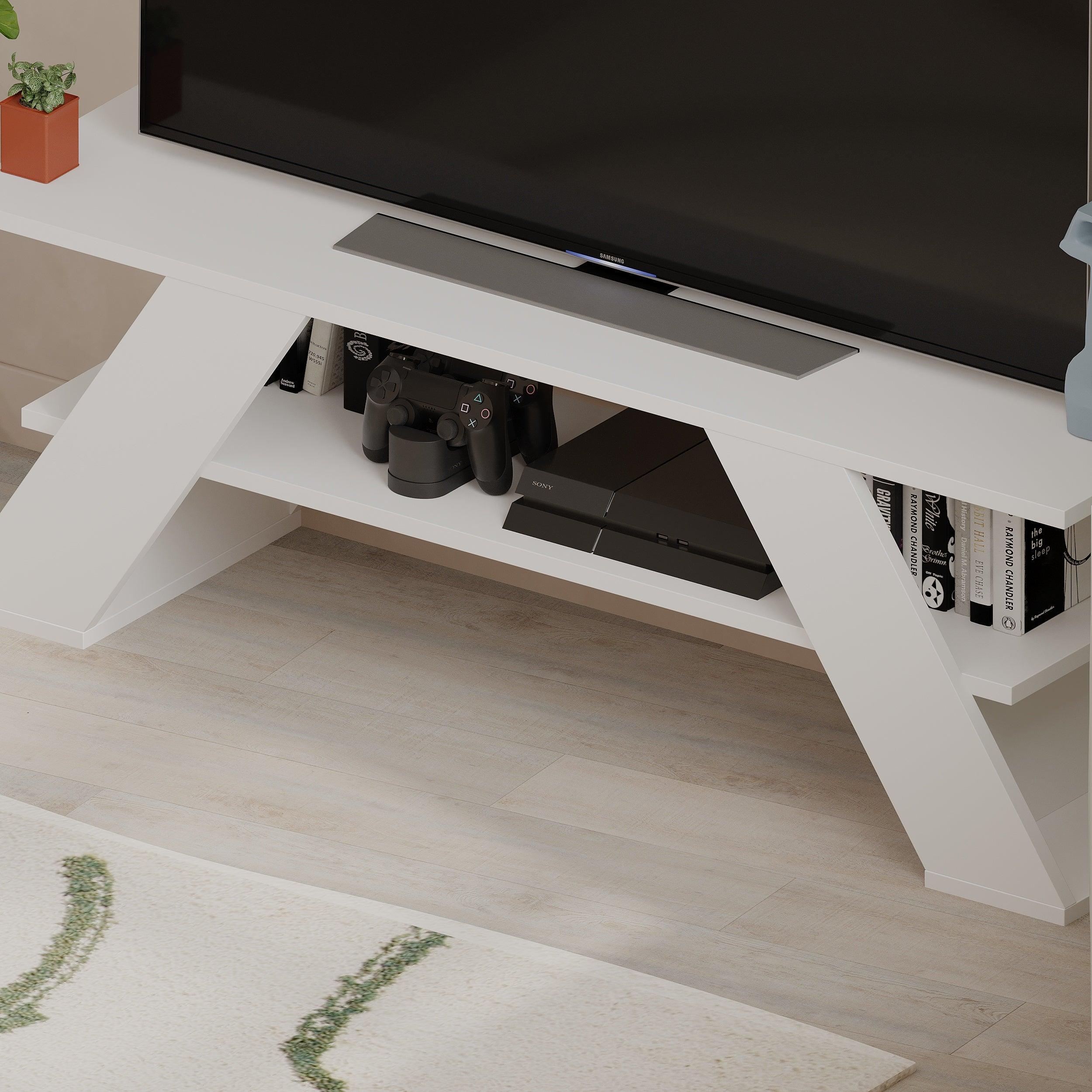 Farfalla Modern TV Stand Multimedia Centre TV Unit With Shelves 120cm - Decortie
