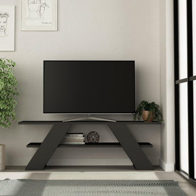 Farfalla Modern TV Stand Multimedia Centre TV Unit With Shelves 120cm in Anthracite