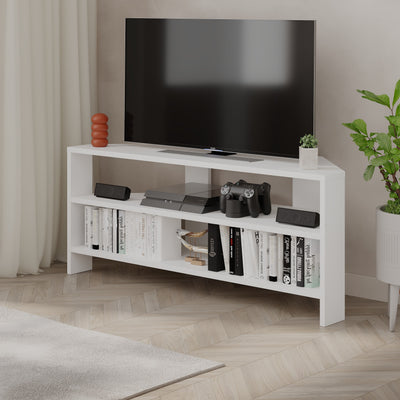 Thales Corner Modern TV Stand Multimedia Centre Corner 110cm - Decortie
