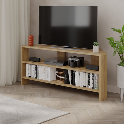 Thales Corner Modern TV Stand Multimedia Centre Corner 110cm - Decortie