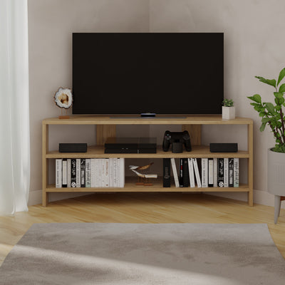 Thales Corner Modern TV Stand Multimedia Centre Corner 110cm - Decortie