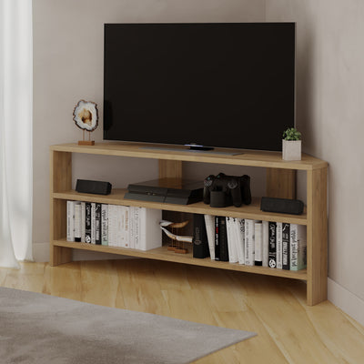 Thales Corner Modern TV Stand Multimedia Centre Corner 110cm - Decortie
