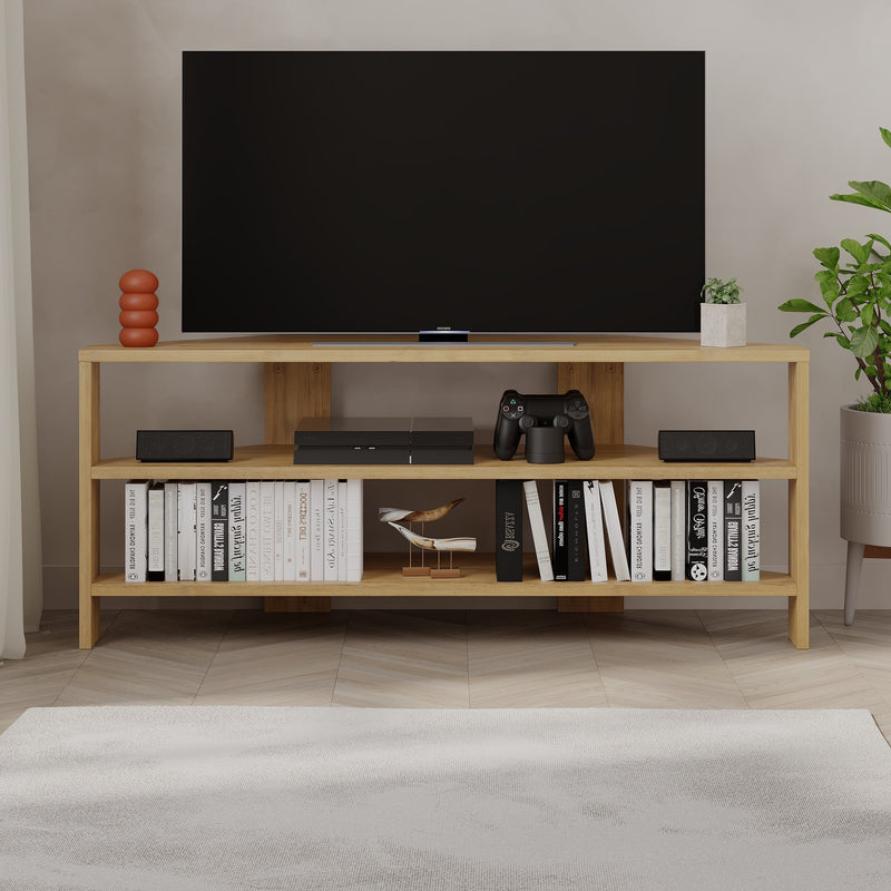 Thales Corner Modern TV Stand Multimedia Centre Corner 110cm - Decortie