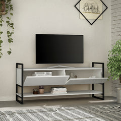 Metola Modern TV Stand Multimedia Stand TV Unit With Storage Cabinet 130cm – White