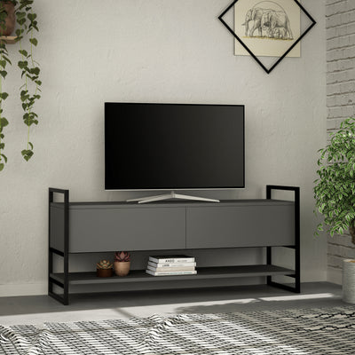 Metola Modern TV Stand Multimedia Stand TV Unit With Storage Cabinet 130cm in Anthracite