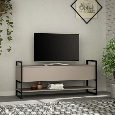 Metola Modern TV Stand Multimedia Stand TV Unit With Storage Cabinet 130cm in Light Mocha