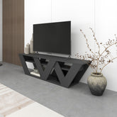 Ralla Modern TV Stand Multimedia Centre With Shelves 158cm – Anthracite