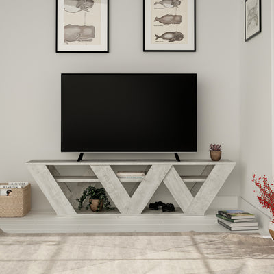 Ralla Modern TV Stand Multimedia Centre With Shelves 158cm in Ancient White