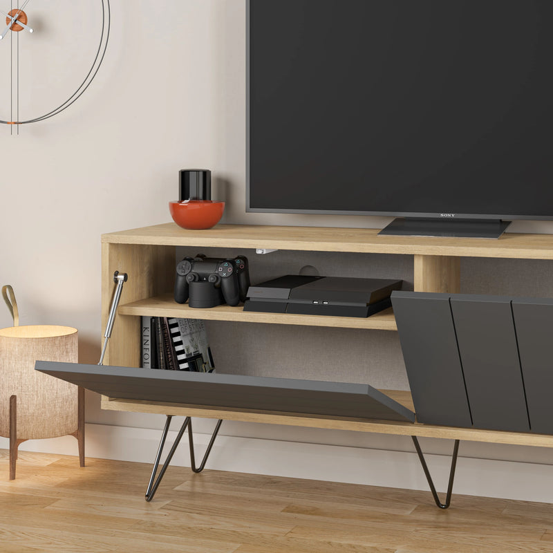 Picadilly TV Stand 139cm open storage close-up – Decortie